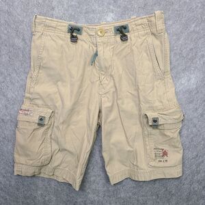 Vintage Abercrombie & Fitch Cargo Shorts Boys XL 31x10 Beige Khaki Type A-92 Y2K